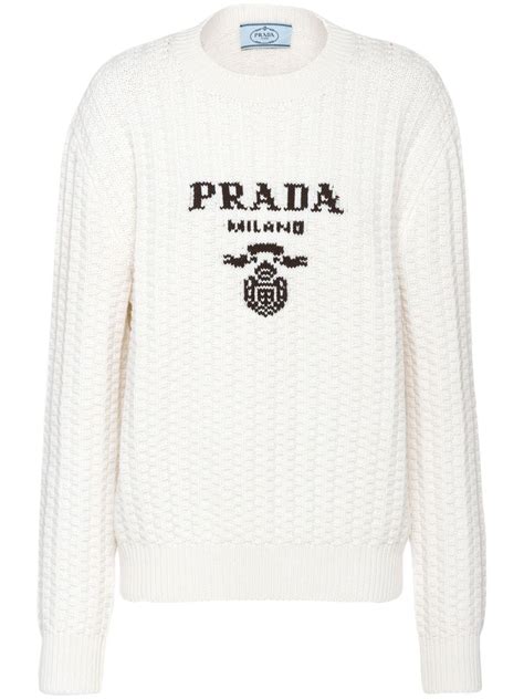 white prada jumper|prada cashmere sweater.